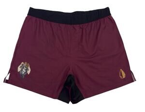 TacHuntFish x Project Guardian Mens Athletic Shorts Performance Maroon XXXL